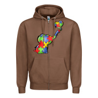 Chestnut autism awareness elephant Zipper Hoodie - LillyAllenDesigns