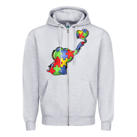 Heather Grey autism awareness elephant Zipper Hoodie - LillyAllenDesigns
