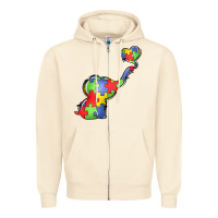 Sandshell autism awareness elephant Zipper Hoodie - LillyAllenDesigns