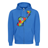 True Royal autism awareness elephant Zipper Hoodie - LillyAllenDesigns