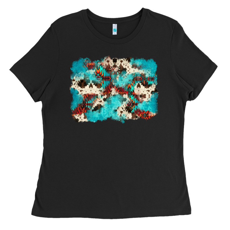 Aztec Cowhide Background Ladies Tee by Zillion Design Studio | Teevron