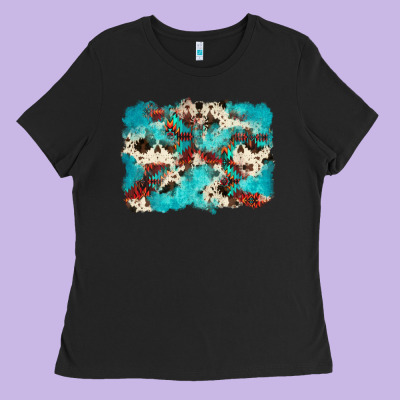 Aztec Cowhide Background Ladies Tee Designed By Zillion Design Studio