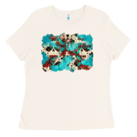 Bone aztec cowhide background Ladies Tee - Zillion Design Studio