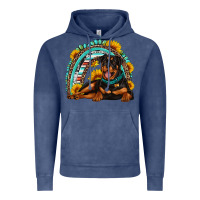 Vintage Denim Rottweiler  rainbow Vintage Hoodie - Artiststas