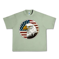 Oil Green American Bald Eagle Urban Heavy Tee - Jasminsmagicworld