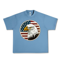 Pebble Blue American Bald Eagle Urban Heavy Tee - Jasminsmagicworld