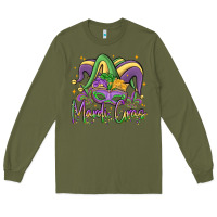 Army Green mardi gras Long Sleeve Tee - MaliasSmallBusiness