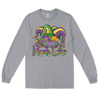 Heather Grey mardi gras Long Sleeve Tee - MaliasSmallBusiness