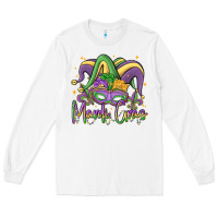 White mardi gras Long Sleeve Tee - MaliasSmallBusiness