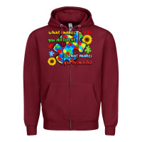 Burgundy what makes you different is what makes  you beauti Zipper Hoodie - LillyAllenDesigns