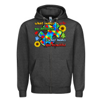 Charcoal Heather what makes you different is what makes  you beauti Zipper Hoodie - LillyAllenDesigns