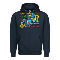 Navy what makes you different is what makes  you beauti Zipper Hoodie - LillyAllenDesigns