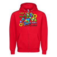 Red what makes you different is what makes  you beauti Zipper Hoodie - LillyAllenDesigns