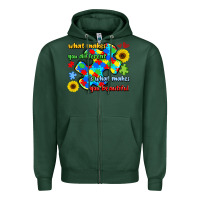Sports Green what makes you different is what makes  you beauti Zipper Hoodie - LillyAllenDesigns