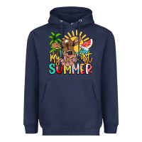 Navy My first summer baby cow Heavyweight Hoodie - NancyCooperArtShop