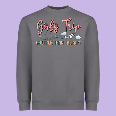 Girls Trip Cheaper Than Therapy Heavyweight Sweatshirt Designed By Maliassmallbusiness