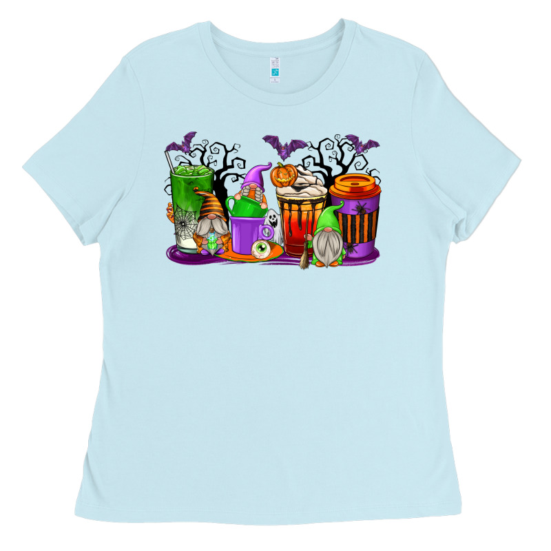 Halloween Gnomes Coffee Cups Ladies Tee by texasbilliewilder | Teevron