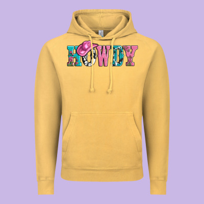 Valentines Day Howdy And Heart Gift Vintage Hoodie Designed By Adodesignshop