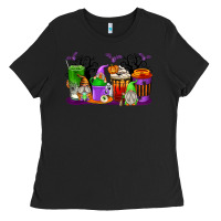 Black Halloween Gnomes Coffee Cups Ladies Tee - texasbilliewilder