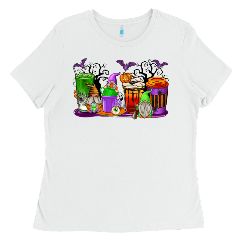 Halloween Gnomes Coffee Cups Ladies Tee by texasbilliewilder | Teevron