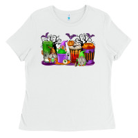 White Halloween Gnomes Coffee Cups Ladies Tee - texasbilliewilder