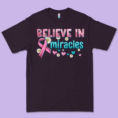 Believe In Miracles With Ribbon Premium Tee Designed By Hra Design Shop