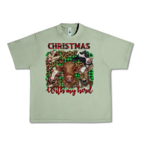 Oil Green christmas with my herd cows Urban Heavy Tee - BarkalooDesign