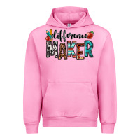 Fuchsia Pink difference maker teacher Urban Hoodie - OliviaCreatesArt