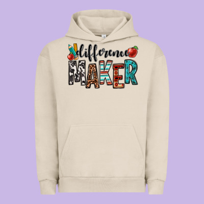 Difference Maker Teacher Urban Hoodie Designed By Oliviacreatesart