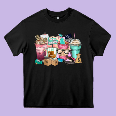 Small Business Coffee Cups Heavy Core Tee Designed By Zillion Design Studio