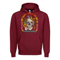 Burgundy not alive to please Zipper Hoodie - LillyAllenDesigns