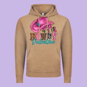 Valentines Day Cowgirl Hat And Howdy Vintage Hoodie Designed By Adodesignshop
