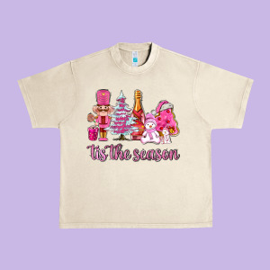 Tis The Season Pink Christmas Urban Heavy Tee Designed By Adodesignshop