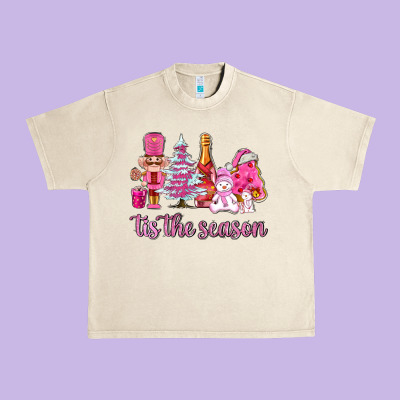 Tis The Season Pink Christmas Urban Heavy Tee Designed By Adodesignshop