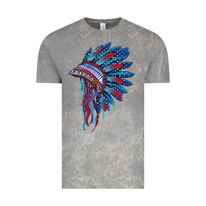 Indian Headdress With American Flag Vintage Tee by BarkalooDesign | Teevron