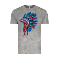 Cloud Rock indian headdress with american flag Vintage Tee - BarkalooDesign