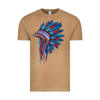 Vintage Camel indian headdress with american flag Vintage Tee - BarkalooDesign