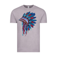 Vintage Zinc indian headdress with american flag Vintage Tee - BarkalooDesign