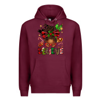 Burgundy christmas believe afro messy bun Premium Hoodie - texasbilliewilder