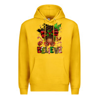 Lemon christmas believe afro messy bun Premium Hoodie - texasbilliewilder
