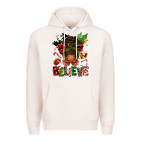 Pale Pink christmas believe afro messy bun Premium Hoodie - texasbilliewilder