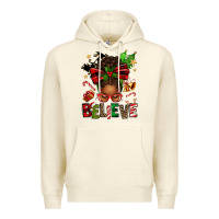 Sandshell christmas believe afro messy bun Premium Hoodie - texasbilliewilder