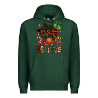 Sports Green christmas believe afro messy bun Premium Hoodie - texasbilliewilder