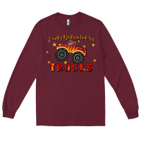 Burgundy easily distracted by trucks Long Sleeve Tee - MaliasSmallBusiness
