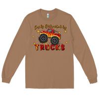 Toasted Coconut easily distracted by trucks Long Sleeve Tee - MaliasSmallBusiness