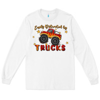 White easily distracted by trucks Long Sleeve Tee - MaliasSmallBusiness