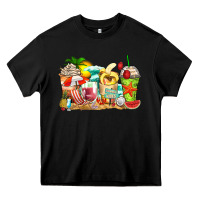 Black summer vibes coffee cups Heavy Core Tee - Zillion Design Studio