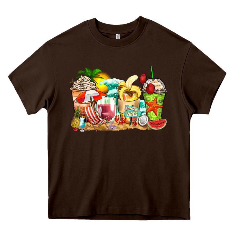 Summer Vibes Coffee Cups Heavy Core Tee by Zillion Design Studio | Teevron