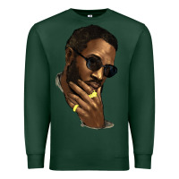 Sports Green black man Premium Sweatshirt - NancyCooperArtShop