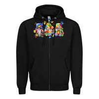 Black autism gnomes Zipper Hoodie - LillyAllenDesigns